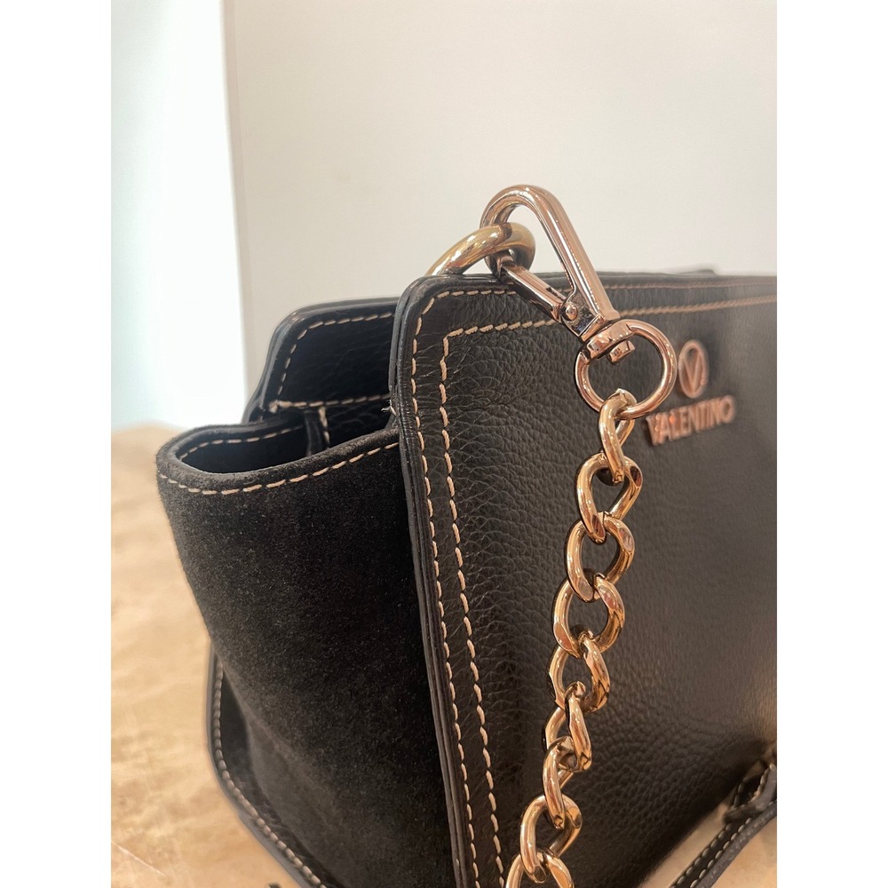 Valentino Black Leather Crossbody Chain Strap Shoulder Bag - Picture 5 of 6